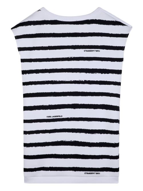 Abito bambina Karl Lagerfeld bianco e nero a righe con paillettes Karl Lagerfeld Kids | Z31149N50